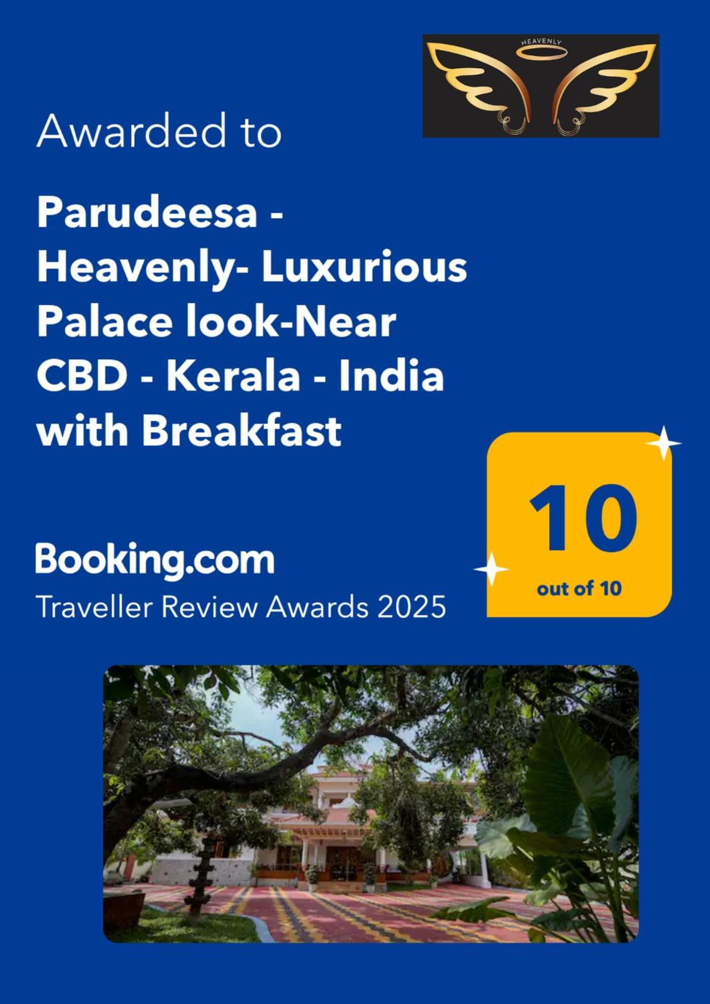 Parudeesa - Heavenly- Luxurious Palace Look-Near Cbd - Kerala - India With Breakfast Kāladi Kültér fotó